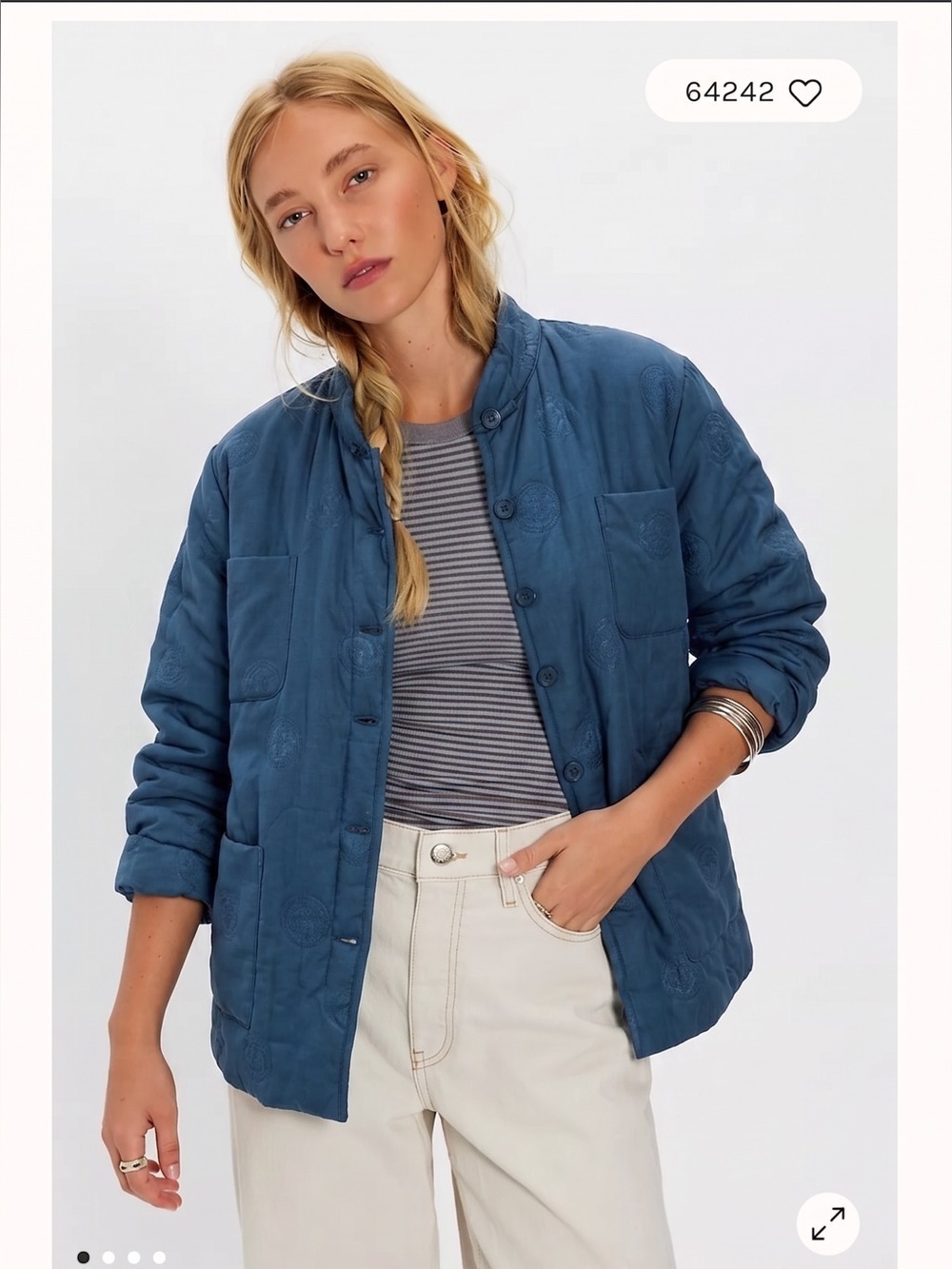 Free People Style Blue Puffer Jacket for Women